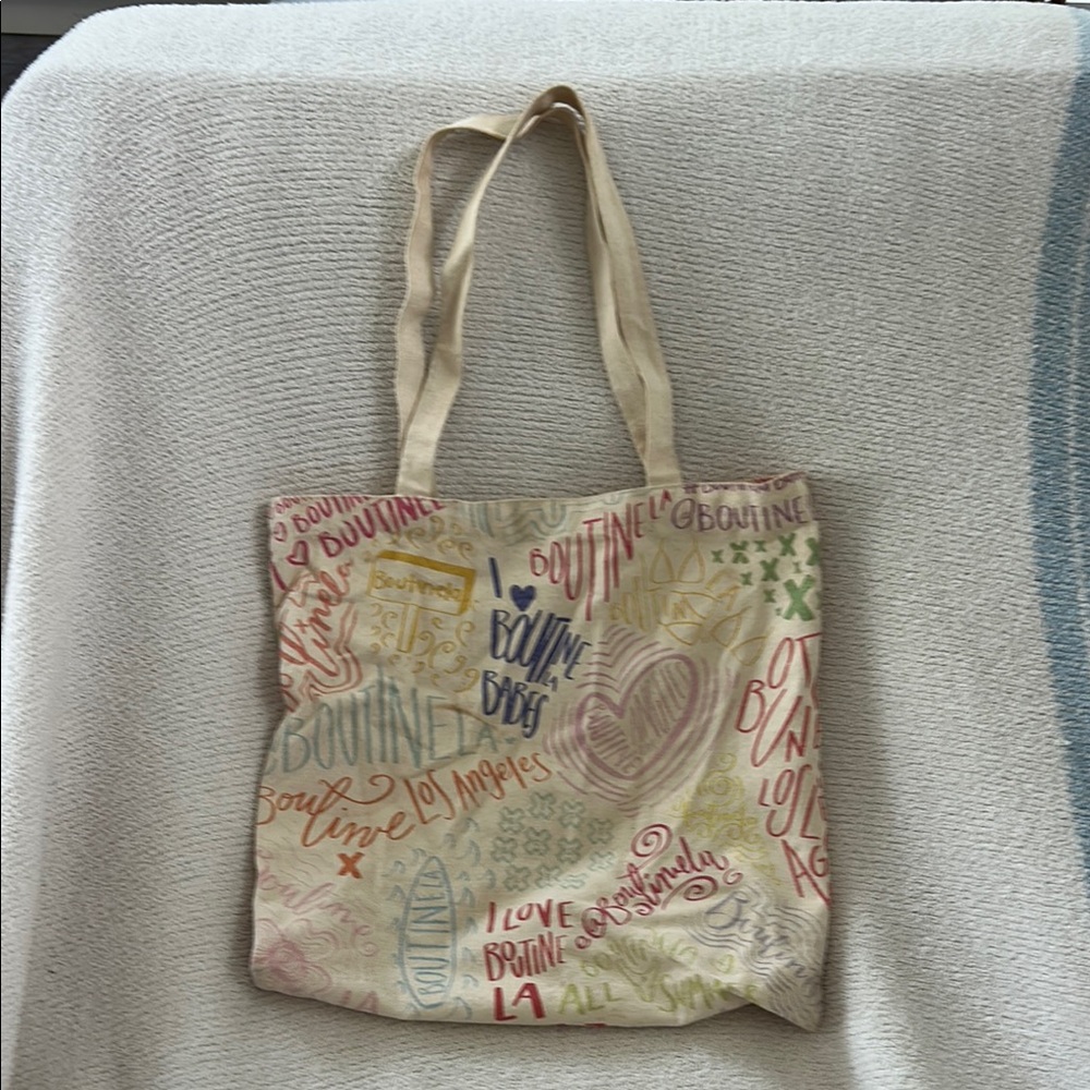 Cream and Multicolor Tote Bag